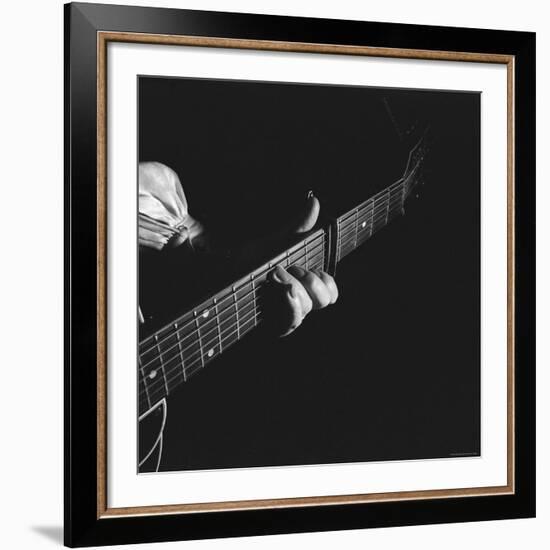 Hands of Maybelle Carter Millard of the Legendary Carter Family Musicians, Fingering a Guitar-Eric Schaal-Framed Premium Photographic Print