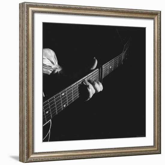 Hands of Maybelle Carter Millard of the Legendary Carter Family Musicians, Fingering a Guitar-Eric Schaal-Framed Premium Photographic Print