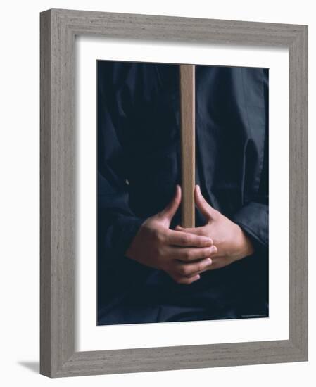 Hands of Monk in the Posture Kyoskku Monastery, Japan-Ursula Gahwiler-Framed Photographic Print