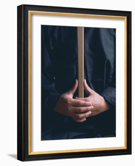 Hands of Monk in the Posture Kyoskku Monastery, Japan-Ursula Gahwiler-Framed Photographic Print