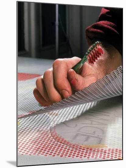 Hands of Pop Artist Roy Lichtenstein at Work in His Studio-John Loengard-Mounted Premium Photographic Print