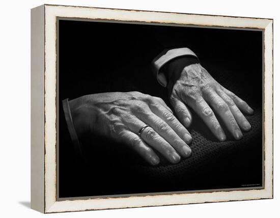 Hands of Russian Piano Virtuoso Sergei Rachmaninoff, with Wedding Ring on Right Hand-Eric Schaal-Framed Premier Image Canvas