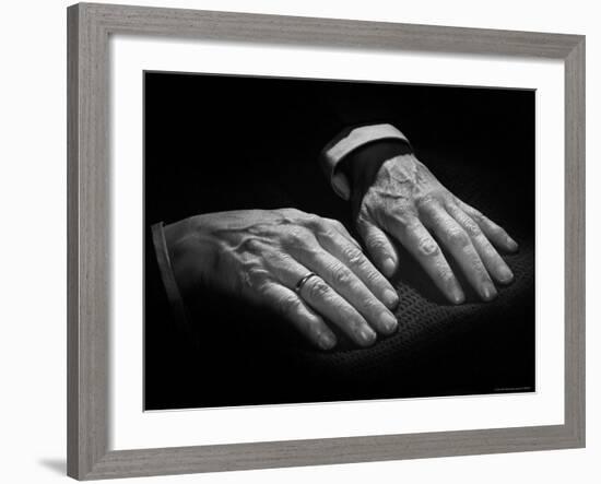 Hands of Russian Piano Virtuoso Sergei Rachmaninoff, with Wedding Ring on Right Hand-Eric Schaal-Framed Premium Photographic Print