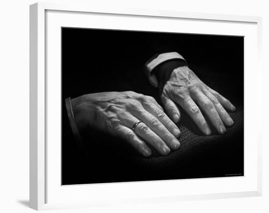 Hands of Russian Piano Virtuoso Sergei Rachmaninoff, with Wedding Ring on Right Hand-Eric Schaal-Framed Premium Photographic Print