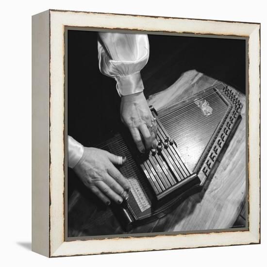 Hands of Sara Carter of the Legendary Carter Family Musicians, Fingering an Autoharp-Eric Schaal-Framed Premier Image Canvas