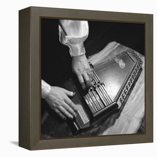 Hands of Sara Carter of the Legendary Carter Family Musicians, Fingering an Autoharp-Eric Schaal-Framed Premier Image Canvas