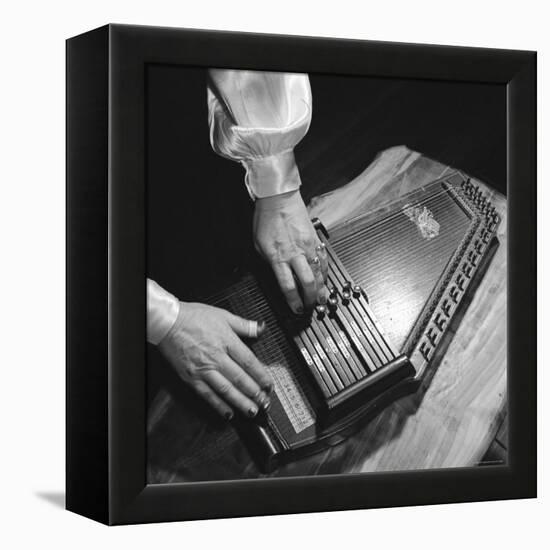 Hands of Sara Carter of the Legendary Carter Family Musicians, Fingering an Autoharp-Eric Schaal-Framed Premier Image Canvas