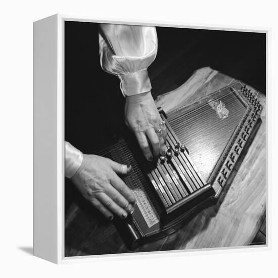 Hands of Sara Carter of the Legendary Carter Family Musicians, Fingering an Autoharp-Eric Schaal-Framed Premier Image Canvas