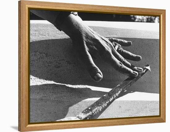 Hands of Sculptor Barbara Hepworth, in Her Studio-Paul Schutzer-Framed Premier Image Canvas