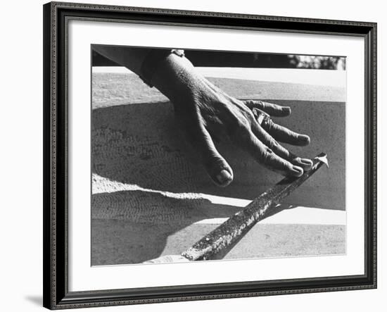 Hands of Sculptor Barbara Hepworth, in Her Studio-Paul Schutzer-Framed Premium Photographic Print