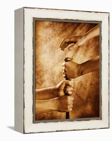 Hands on Baseball Bat-Colin Anderson-Framed Premier Image Canvas