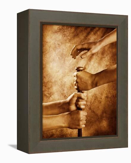 Hands on Baseball Bat-Colin Anderson-Framed Premier Image Canvas