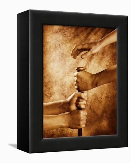 Hands on Baseball Bat-Colin Anderson-Framed Premier Image Canvas