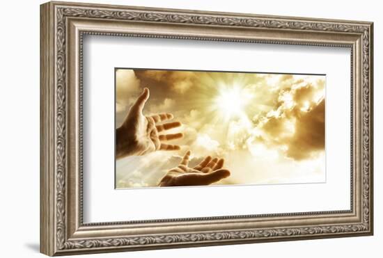 Hands Reaching For The Sky-null-Framed Art Print