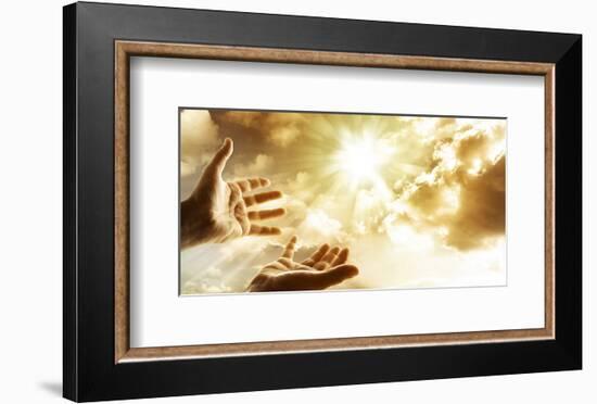 Hands Reaching For The Sky-null-Framed Art Print