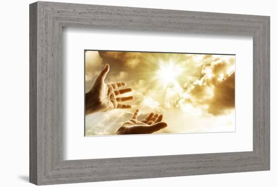 Hands Reaching For The Sky-null-Framed Art Print