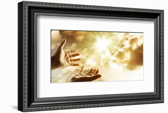 Hands Reaching For The Sky-null-Framed Art Print