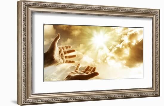 Hands Reaching For The Sky-null-Framed Art Print