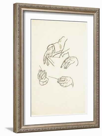 Hands, Studies for a Portrait of Dr. Hugo Koller-Egon Schiele-Framed Giclee Print