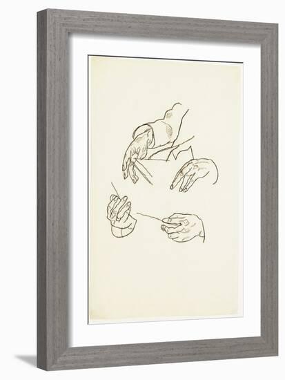 Hands, Studies for a Portrait of Dr. Hugo Koller-Egon Schiele-Framed Giclee Print