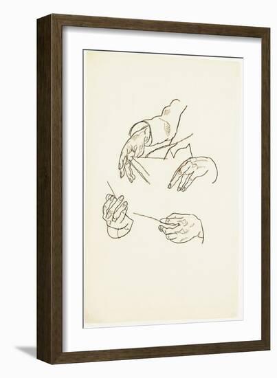 Hands, Studies for a Portrait of Dr. Hugo Koller-Egon Schiele-Framed Giclee Print