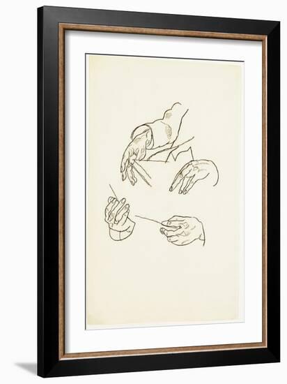 Hands, Studies for a Portrait of Dr. Hugo Koller-Egon Schiele-Framed Giclee Print