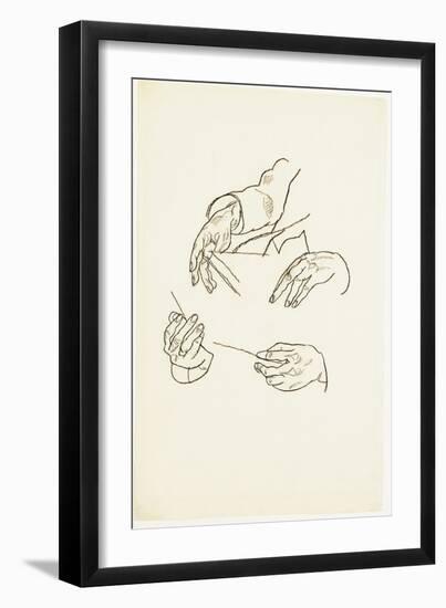 Hands, Studies for a Portrait of Dr. Hugo Koller-Egon Schiele-Framed Giclee Print