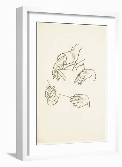 Hands, Studies for a Portrait of Dr. Hugo Koller-Egon Schiele-Framed Giclee Print
