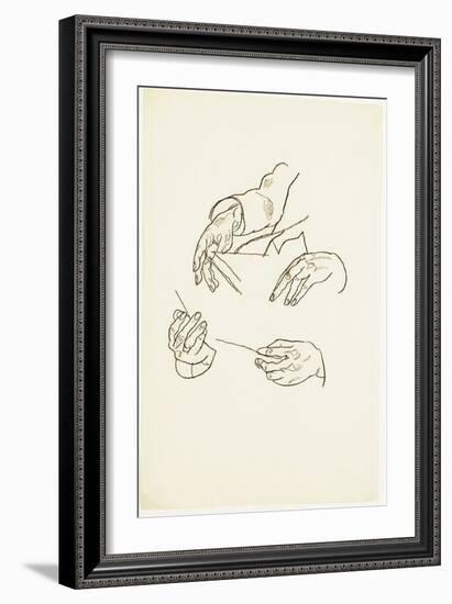 Hands, Studies for a Portrait of Dr. Hugo Koller-Egon Schiele-Framed Giclee Print