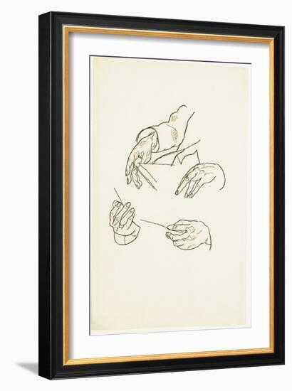 Hands, Studies for a Portrait of Dr. Hugo Koller-Egon Schiele-Framed Giclee Print