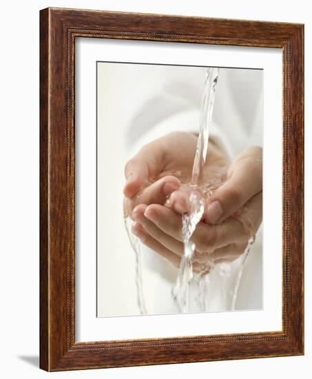 Hands under Running Water-null-Framed Photographic Print