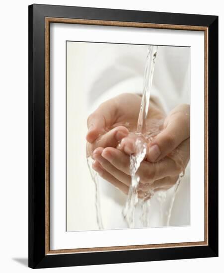 Hands under Running Water-null-Framed Photographic Print