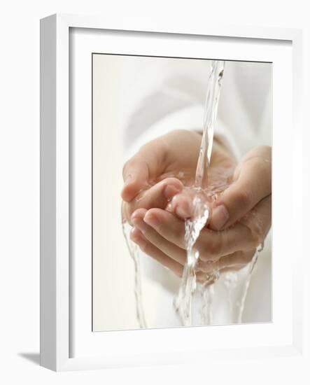 Hands under Running Water-null-Framed Photographic Print