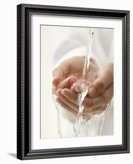 Hands under Running Water-null-Framed Photographic Print