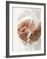 Hands under Running Water-null-Framed Photographic Print
