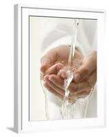 Hands under Running Water-null-Framed Photographic Print