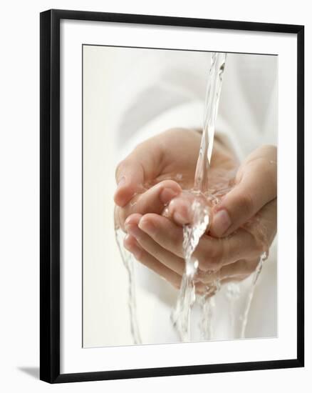 Hands under Running Water-null-Framed Photographic Print