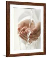 Hands under Running Water-null-Framed Photographic Print