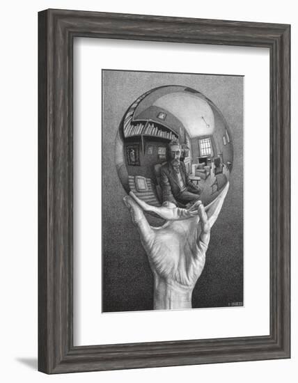 Hands with Sphere-M^ C^ Escher-Framed Art Print