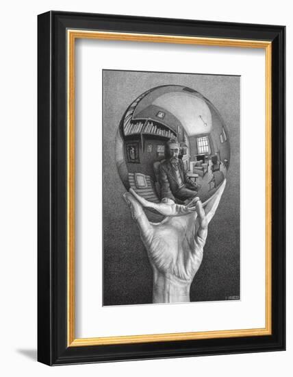 Hands with Sphere-M^ C^ Escher-Framed Art Print