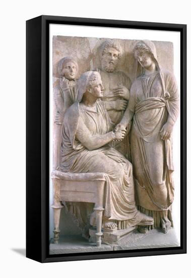 Handshake or Dexiosis Tomb Sculpture-Chris Hellier-Framed Premier Image Canvas