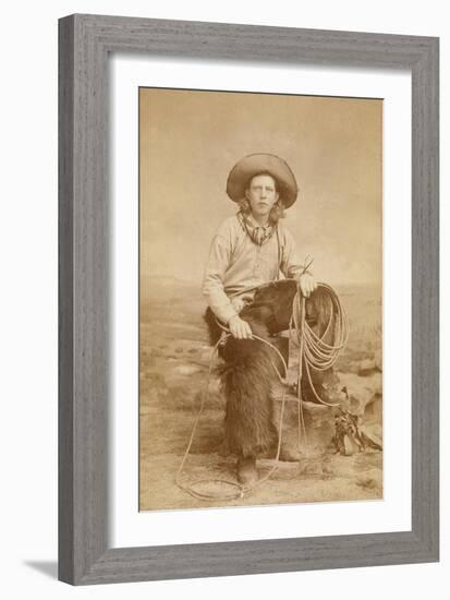 Handsome Cowboy With Lariat-C.D. Kirkland-Framed Art Print