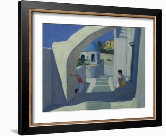 Handstand, Santorini-Andrew Macara-Framed Giclee Print