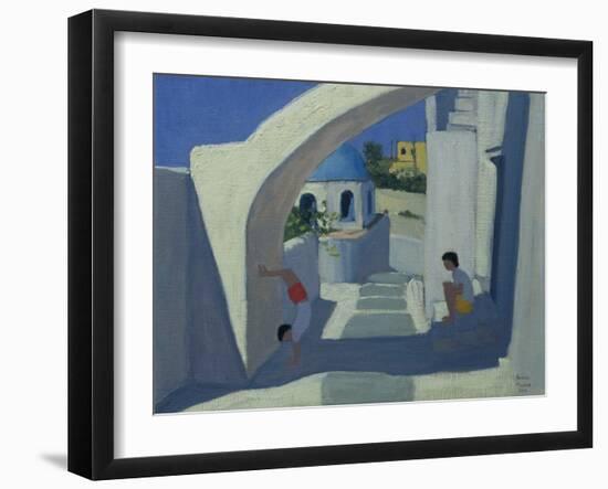 Handstand, Santorini-Andrew Macara-Framed Giclee Print