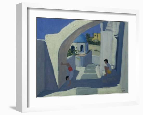 Handstand, Santorini-Andrew Macara-Framed Giclee Print