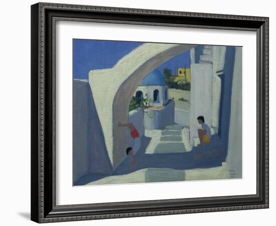 Handstand, Santorini-Andrew Macara-Framed Giclee Print