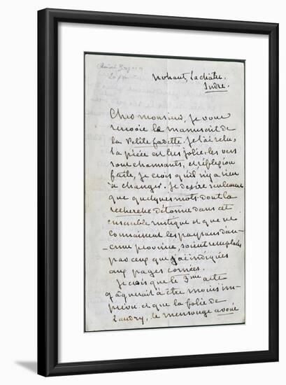 Handwritten Letter from George Sand-null-Framed Giclee Print