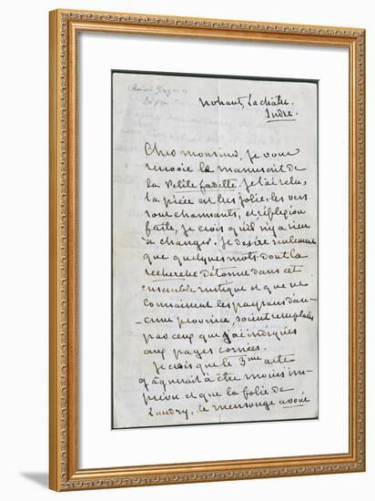 Handwritten Letter from George Sand-null-Framed Giclee Print