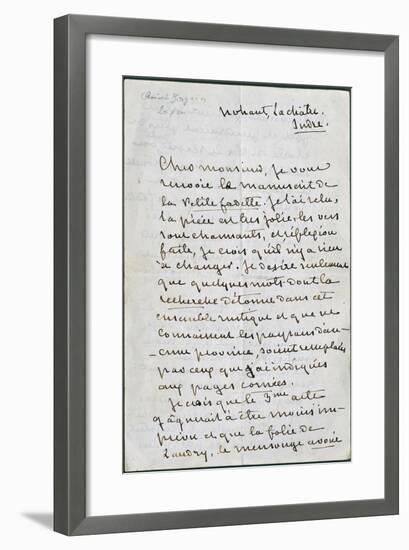 Handwritten Letter from George Sand-null-Framed Giclee Print