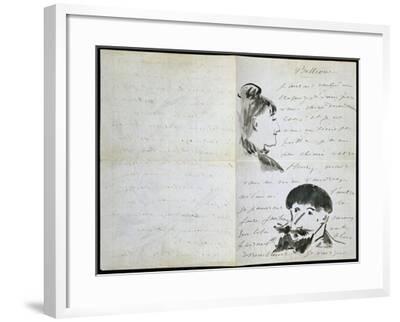 Handwritten Letter with Drawings' Giclee Print - Edouard Manet | Art.com
